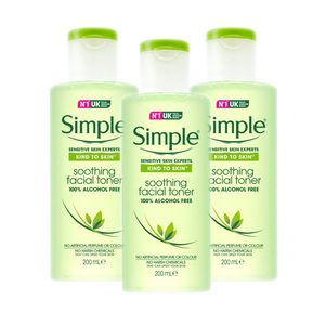 Simple Kind to Skin Soothing Facial Toner 3 Pack (200ml per Bottle)