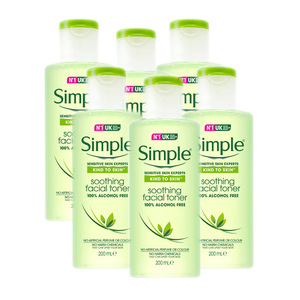 Simple Kind to Skin Soothing Facial Toner 6 Pack (200ml per Bottle)