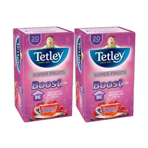 Tetley Super Fruits Boost Bluebery & Raspberry 2 Pack (20's per pack)