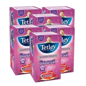 Tetley Super Fruits Boost Bluebery & Raspberry 6 Pack (20's per pack)