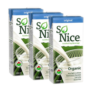 So Nice Original Organic Soy Milk 3 Pack (946ml per Box)