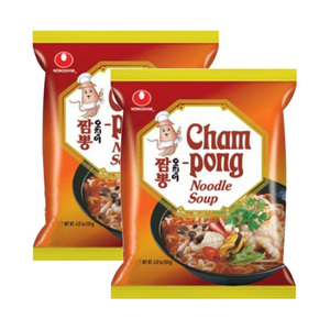 Nongshim Cham Pong Noodle Soup 2 Pack (124g per Pack)