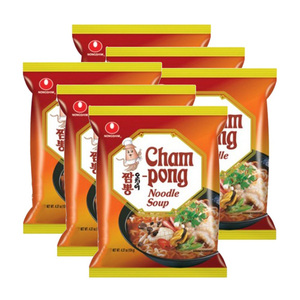 Nongshim Cham Pong Noodle Soup 6 Pack (124g per Pack)