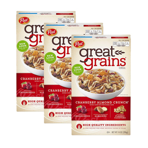 Post Great Grains Cranberry Almond Crunch 3 Pack (396g per pack)