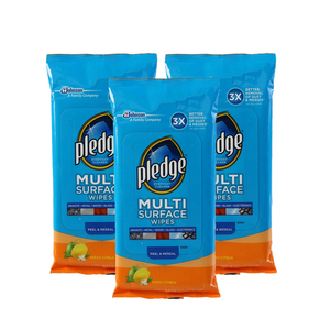 Pledge Multi Surface Citrus Wipes 3 Pack (25ct per pack)