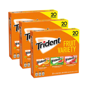 Trident Fruity Variety 3 Pack (20ct per pack)