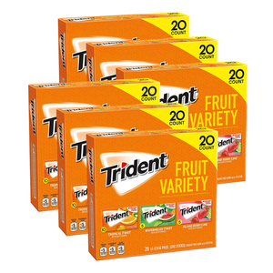 Trident Fruity Variety 6 Pack (20ct per pack)