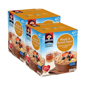 Quaker Maple and Brown Sugar Instant Oatmeal 2 Pack (40ct per pack)