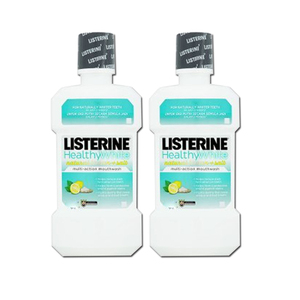 Listerine Healthy White Natural lemon Mouthwash 2 Pack (500ml per pack)
