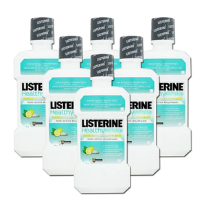 Listerine Healthy White Natural lemon Mouthwash 6 Pack (500ml per pack)