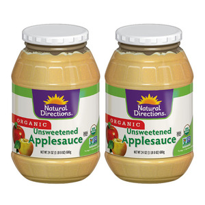 Natural Directions Organic Unsweetened Applesauce 2 Pack (680g per Jar)