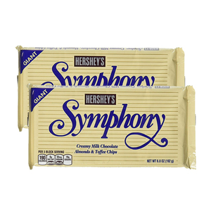 Hershey's Symphony Giant Almonds & Toffee Milk Chocolate Bar 2 Pack (192g per pack)