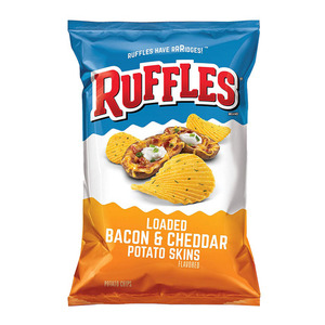 Ruffles Loaded Bacon & Cheddar Potato Skins Flavored Potato Chips 184g