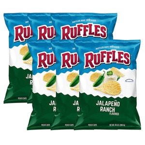Ruffles Jalapeno Ranch Flavored Potato Chips 6 Pack (184g per Pack)