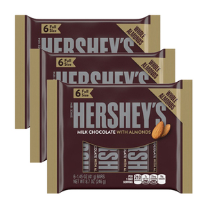 Hershey's Milk Chocolate with Almonds Bar 3 Pack (6x41g per Pack)