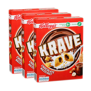 Kellogg's Krave Chocolate Hazelnut Cereal 3 Pack (1kg per Box)