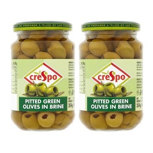 Crespo Pitted Green Olives 2 Pack (907g per Jar)