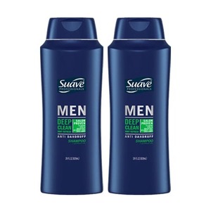 Suave Men Deep Clean Mint Refresh Anti Dandruff Shampoo 2 Pack (826ml per Bottle)