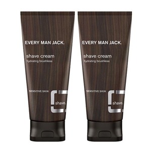 Every Man Jack Fragrance Free Shave Cream 2 Pack (200ml per Tube)