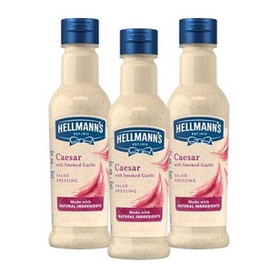 Hellmann's Caesar with Smoked Garlic Salad Dressing 3 Pack (210ml per Bottle)