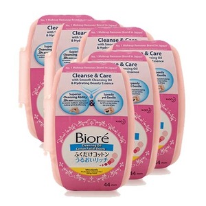 Biore Cleansing Oil Facial Cotton Sheets with Case 6 Pack (44's per Case)