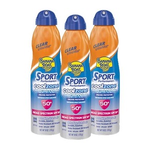 Banana Boat Sport Performance Cool Zone Sunscreen 3 Pack (170g per Can)