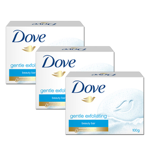 Dove Gentle Exfoliating Beauty Bar For Renewed Skin 3 Pack (113g per bar)