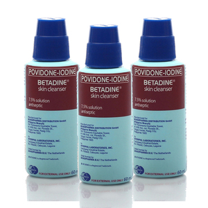 Betadine Skin Cleanser 3 Pack (60ml per Bottle)