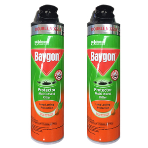 Baygon Protector Multi Insect Killer - Double Nozzle 2 Pack (500ml Per Bottle)