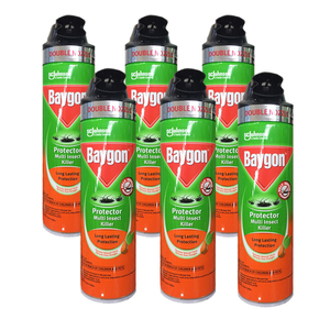 Baygon Protector Multi Insect Killer - Double Nozzle 6 Pack (500ml Per Bottle)