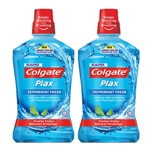 Colgate Plax Peppermint Mouthwash 2 Pack (1L per Bottle)