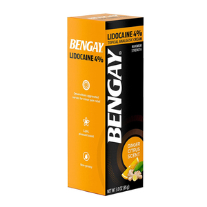 Bengay Lidocaine 4% Topical Analgesic Cream In Ginger Citrus 6 Pack (85g per Box)