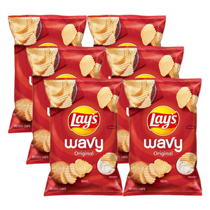 Lay's Wavy Original Potato Chips 6 Pack (184g per Pack)