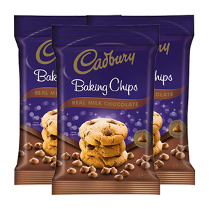 Cadbury Real Milk Chocolate Baking Chips 3 Pack (200g per Pack)