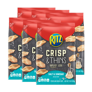 Nabisco Ritz Salt & Vinegar Crisp & Thins Chips 6 Pack (201g per Pack)